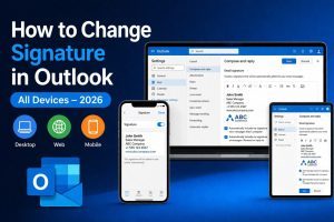 How to change signature in Outlook desktop signature settings Windows and Mac Outlook email signature setup