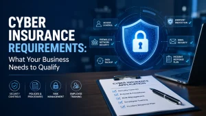Cyber insurance requirements checklist for business cybersecurity coverage